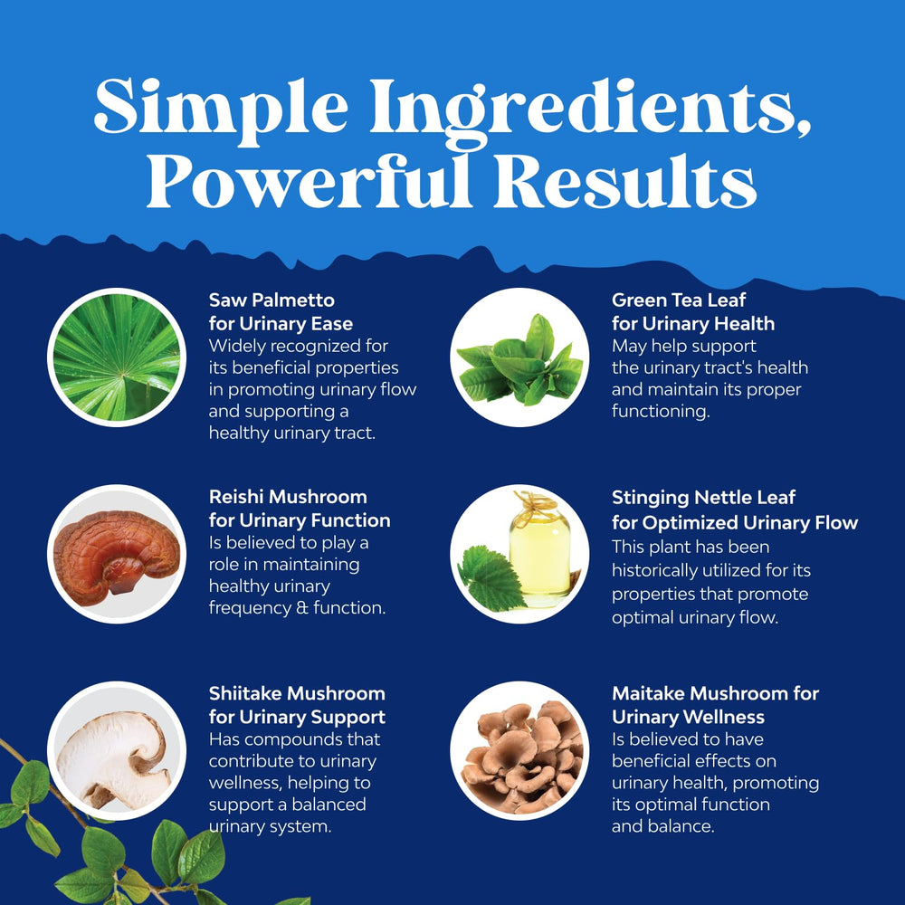 Capsules poured from bottle suggest a simple daily routine.