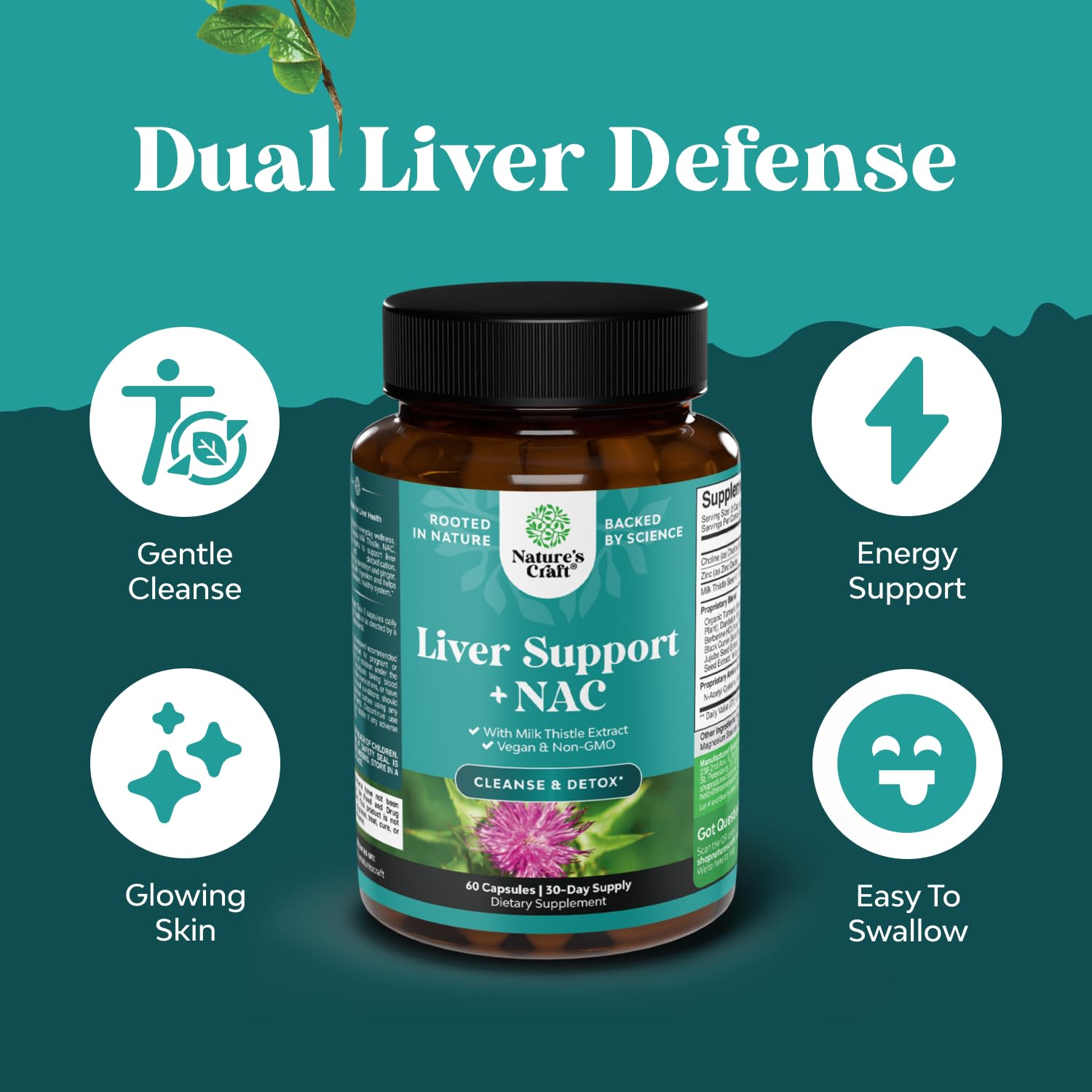Nature's Craft Turmeric Root Artichoke Leaf Extract shot conveys natural detox heritage.