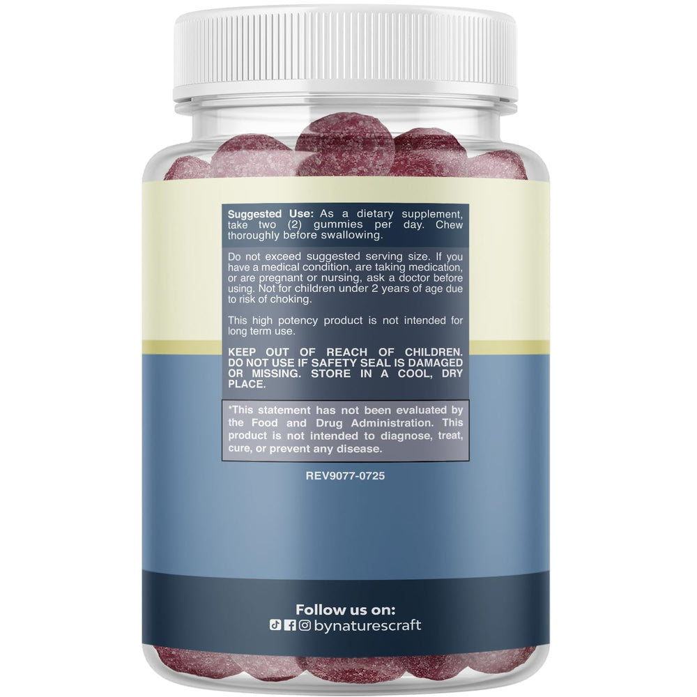 Natures Craft zinc gummies closeup chew for daily energy and immune function
