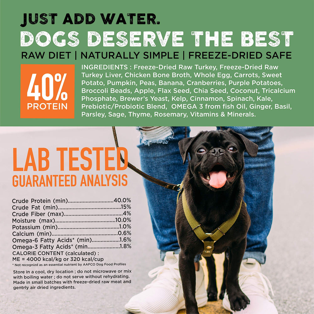 Serving bowl of Simply Raw after rehydration for.dogs
