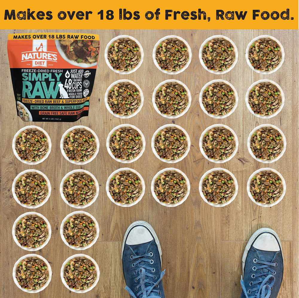 Nature's Diet Simply Raw omega fatty acids illustration for balanced nutrition.
