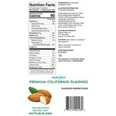 Almond flour used to bake crusts and cookies for gluten-free meals.