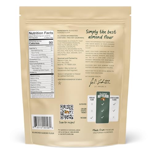 Close-up of finely ground almond flour texture ideal for light, moist pastries.