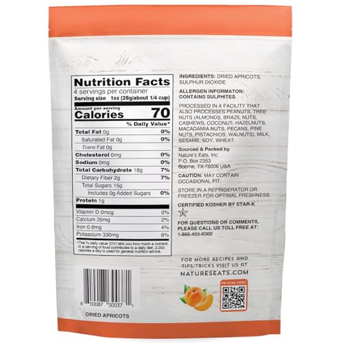 Nature's Eats Dried Apricots pack shot, ideal ingredient for trail mixes and baking