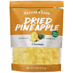 Nature's Eats dried pineapple chunks 6oz bag — convenient tropical snack