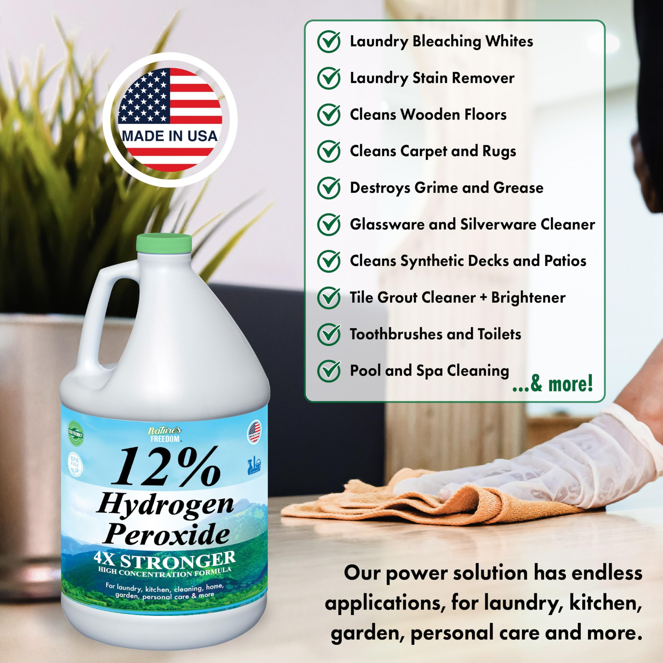 Nature's Freedom cleaner on bathroom tiles for easy upkeep.