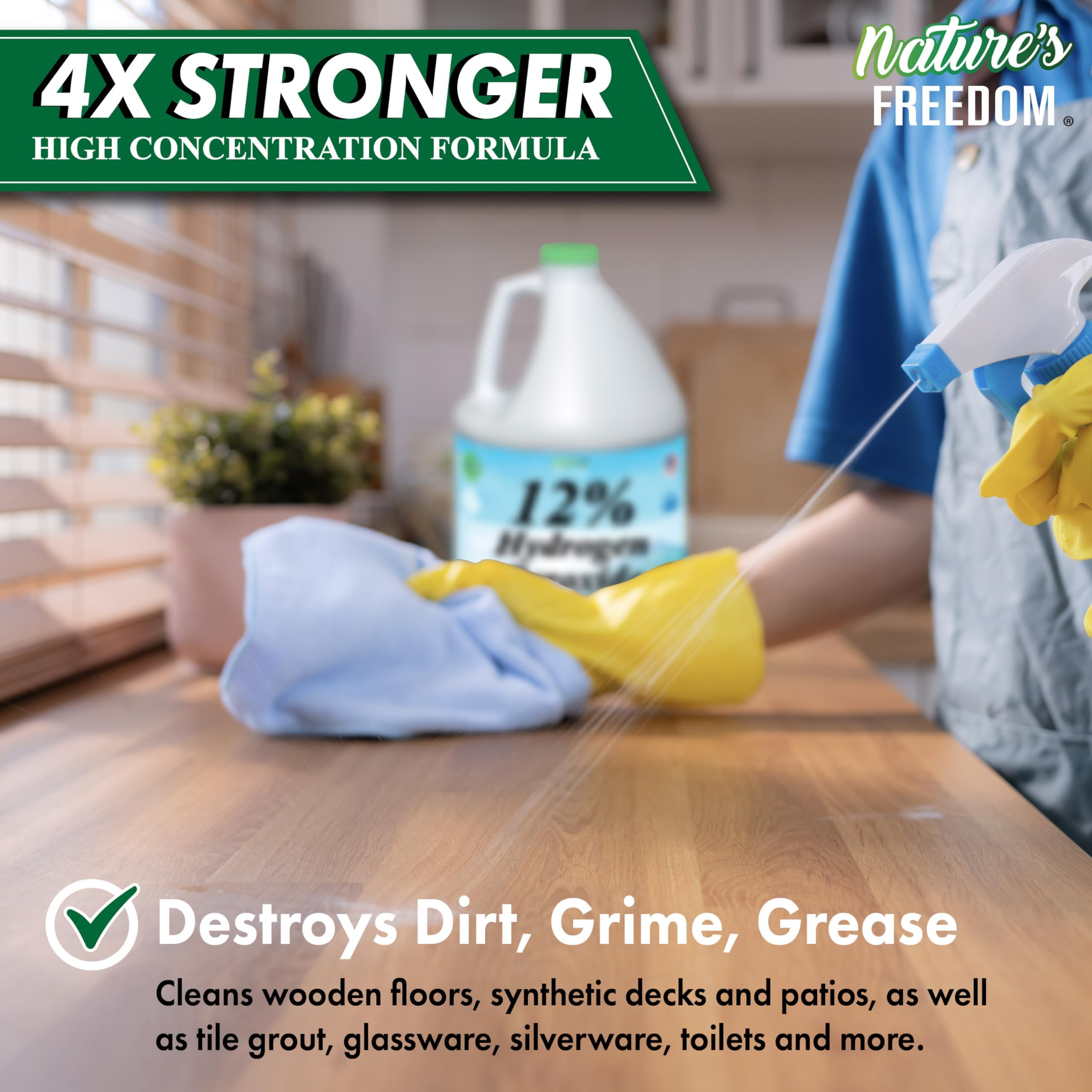 Spray bottle from Nature's Freedom for easy surface application.