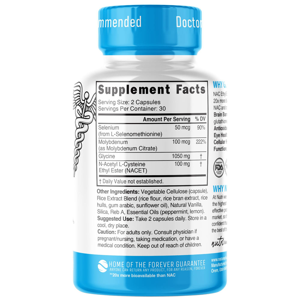 Nature's Fusions GlyNAC-ET glutathione-precursor closeup for cellular support