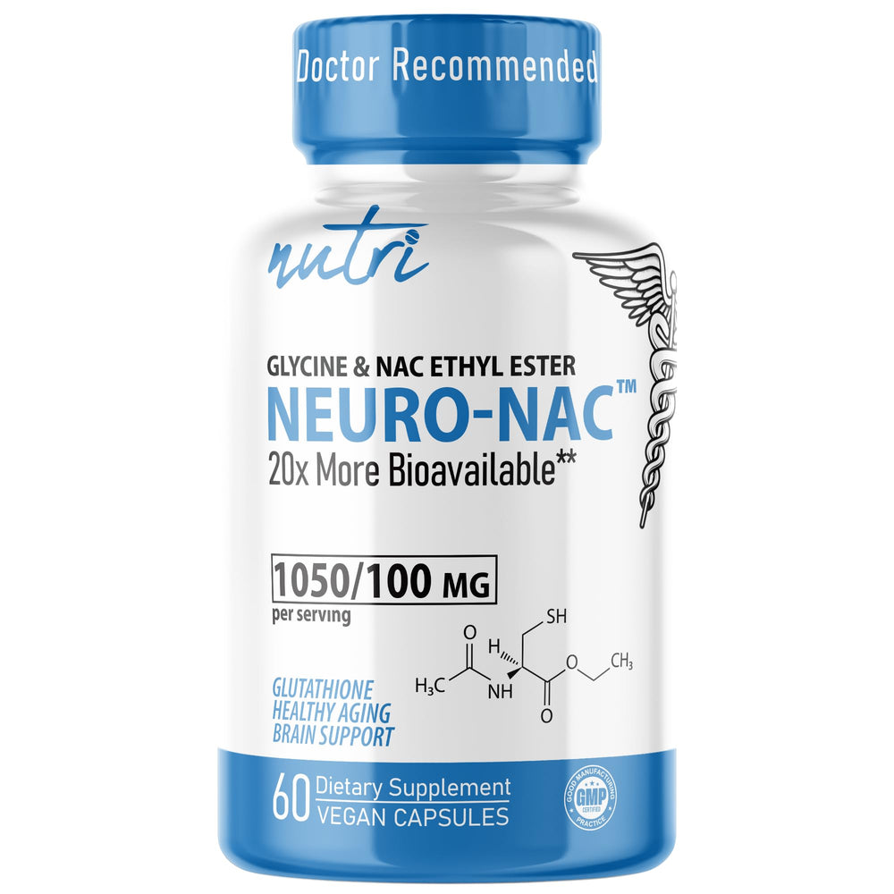 Nature's Fusions Neuro NACET bottle and capsules for convenient daily brain support.