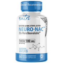 Nature's Fusions Neuro NACET bottle and capsules for convenient daily brain support.