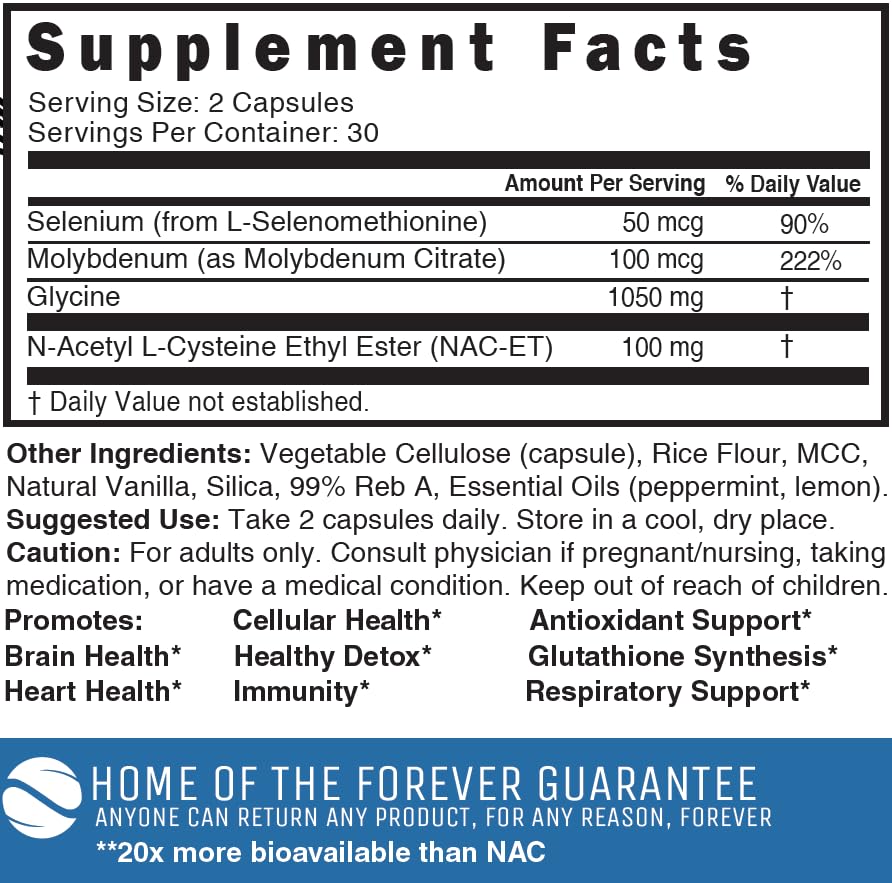 Nature's Fusions NACET capsules close-up highlighting 60-count bottle convenience.