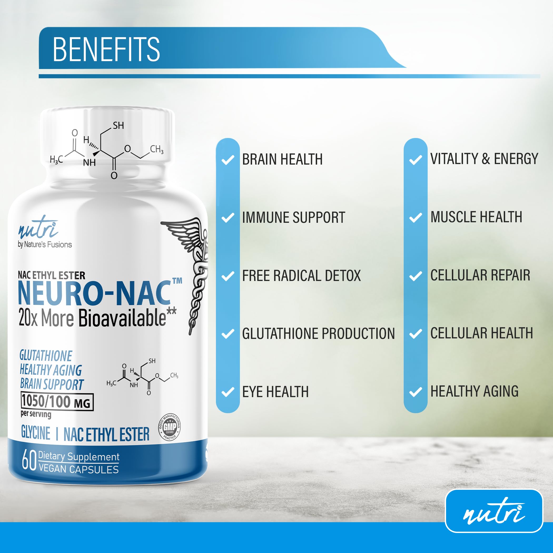 Lifestyle shot of a morning routine with Nature's Fusions NACET for daily wellness.