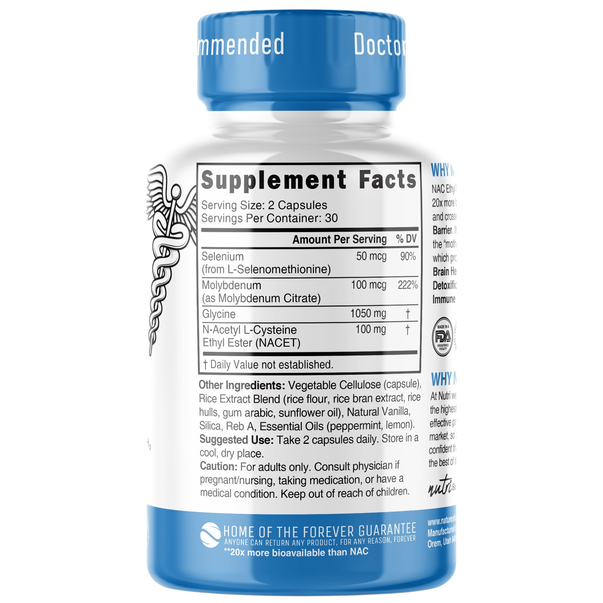 Nature's Fusions NACET used during workout recovery.