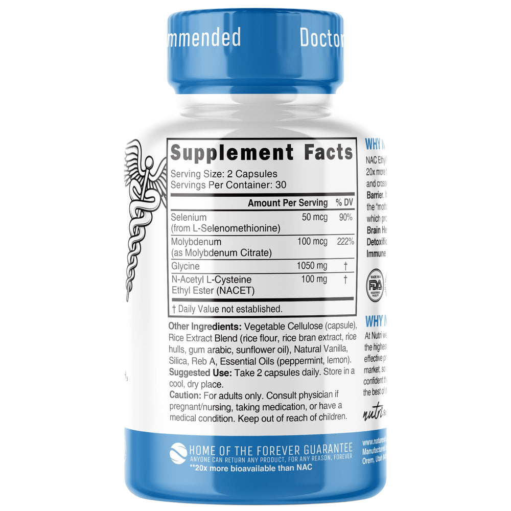 Nature's Fusions NACET used during workout recovery.