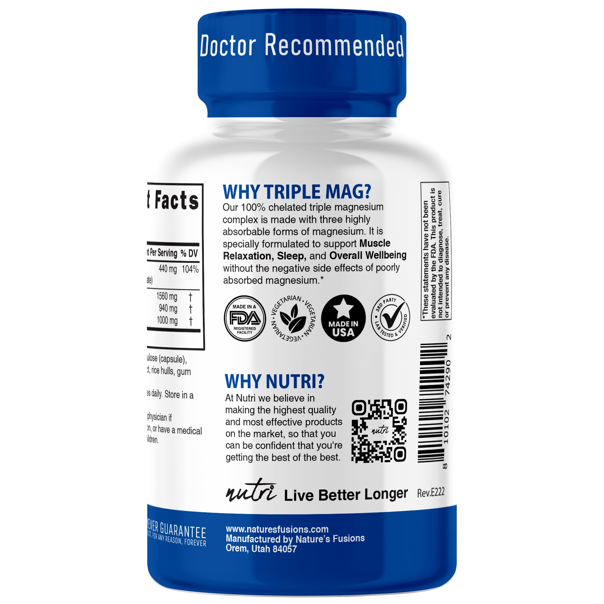 Nature's Fusions Nutri Triple Magnesium Complex in an active lifestyle setup implying energy and heart support.