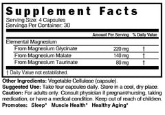 Nature's Fusions Nutri Triple Magnesium Complex label closeup highlighting the product and formula.