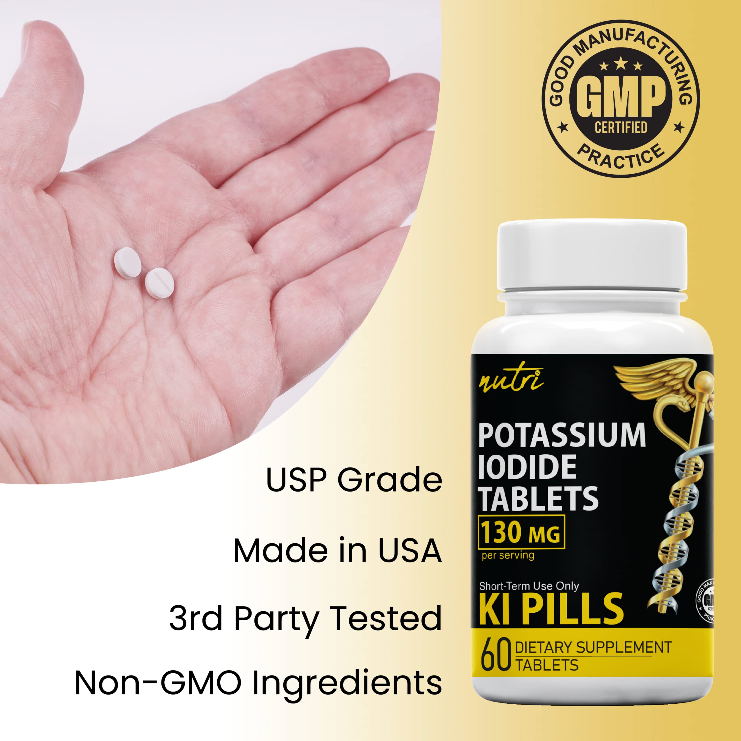 Nature's Fusions KI tablets in blister pack highlighting precise dosage and stability