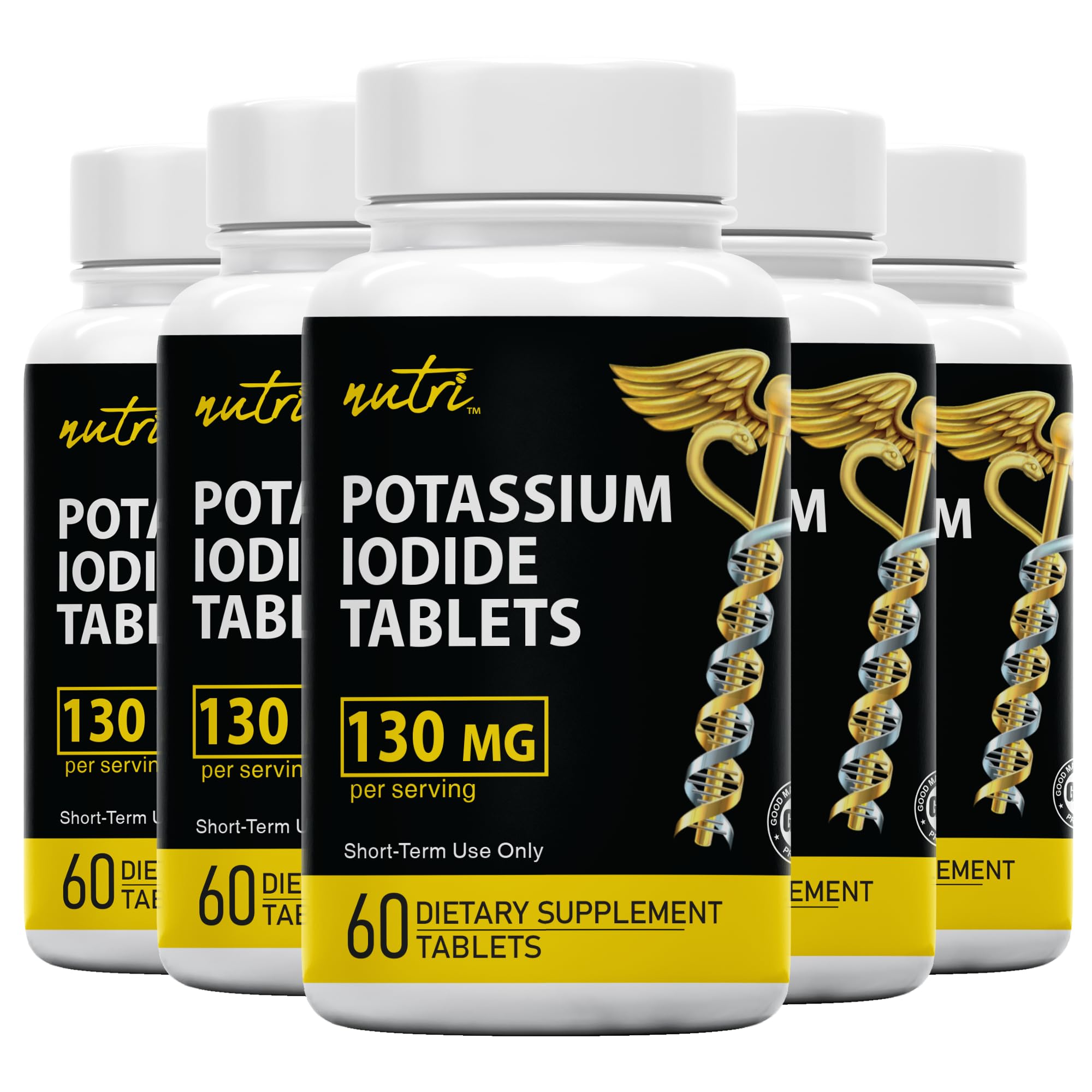 Nature's Fusions Potassium Iodide tablets front bottle for emergency preparedness