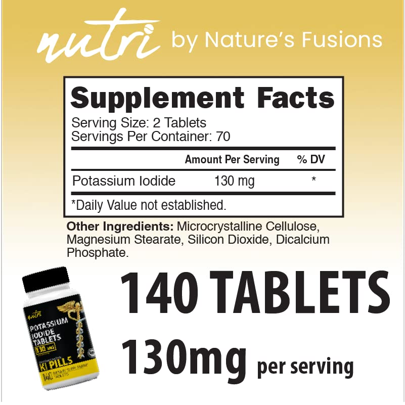 Nature's Fusions potassium iodide tablets usage instructions for short-term use