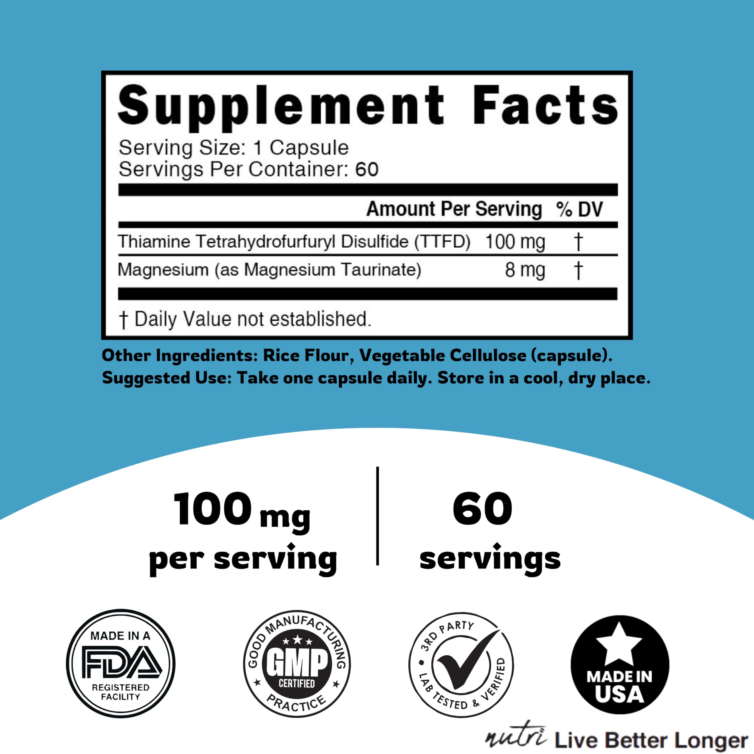 Nature's Fusions TTFD Thiamine image illustrating brain health concept