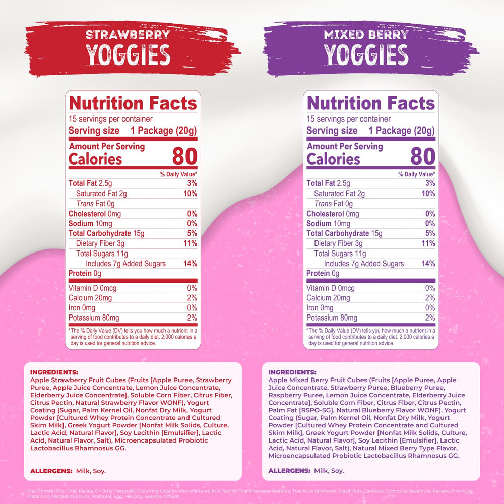 Nature's Garden Yoggies mixed-berry pack front view gluten-free treat