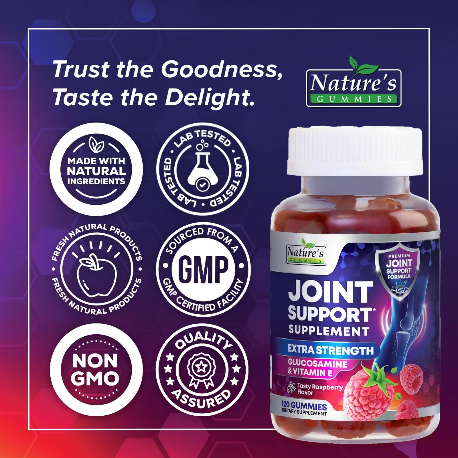 Pouring Nature's Gummies Joint Support gummies into hand for daily use