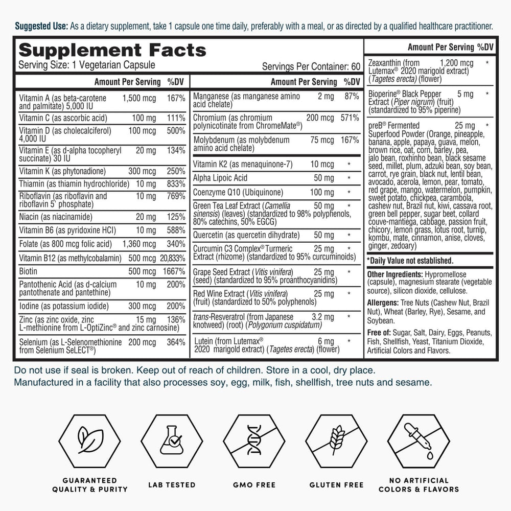 Nature's Lab Gold One Daily packaging shows 60 capsules for a 2-month supply