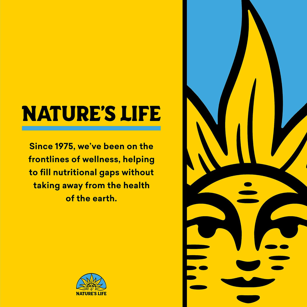 Nature's Life Renewing Magnesium 500 mg packaging highlighting vitamin B-6 synergy