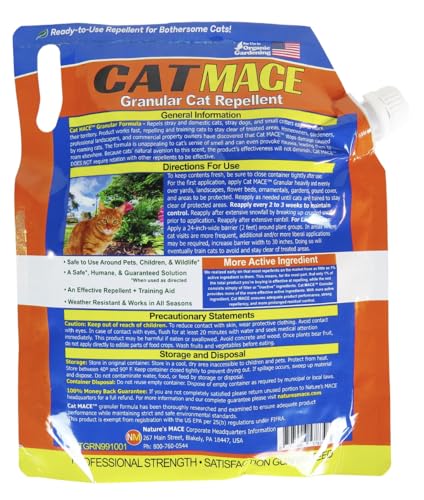 Nature's MACE Cat Mace granules close-up illustrate a cat deterrent