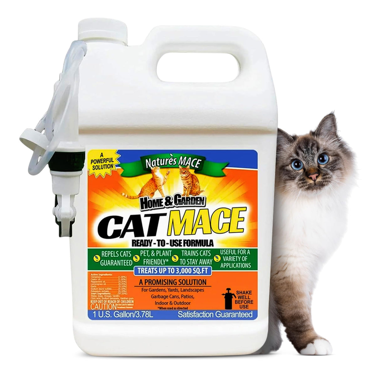 Nature's MACE Cat Mace repellent bottle ready-to-use for outdoor deterrence.