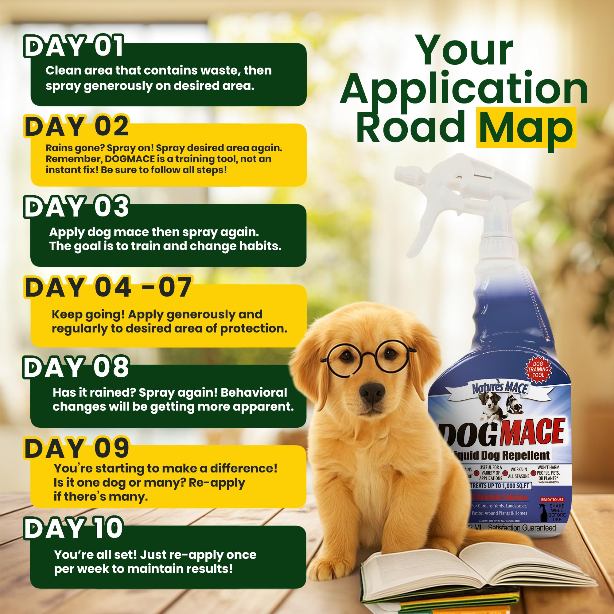 Nature's MACE family-safe spray is gentle around kids and plants.