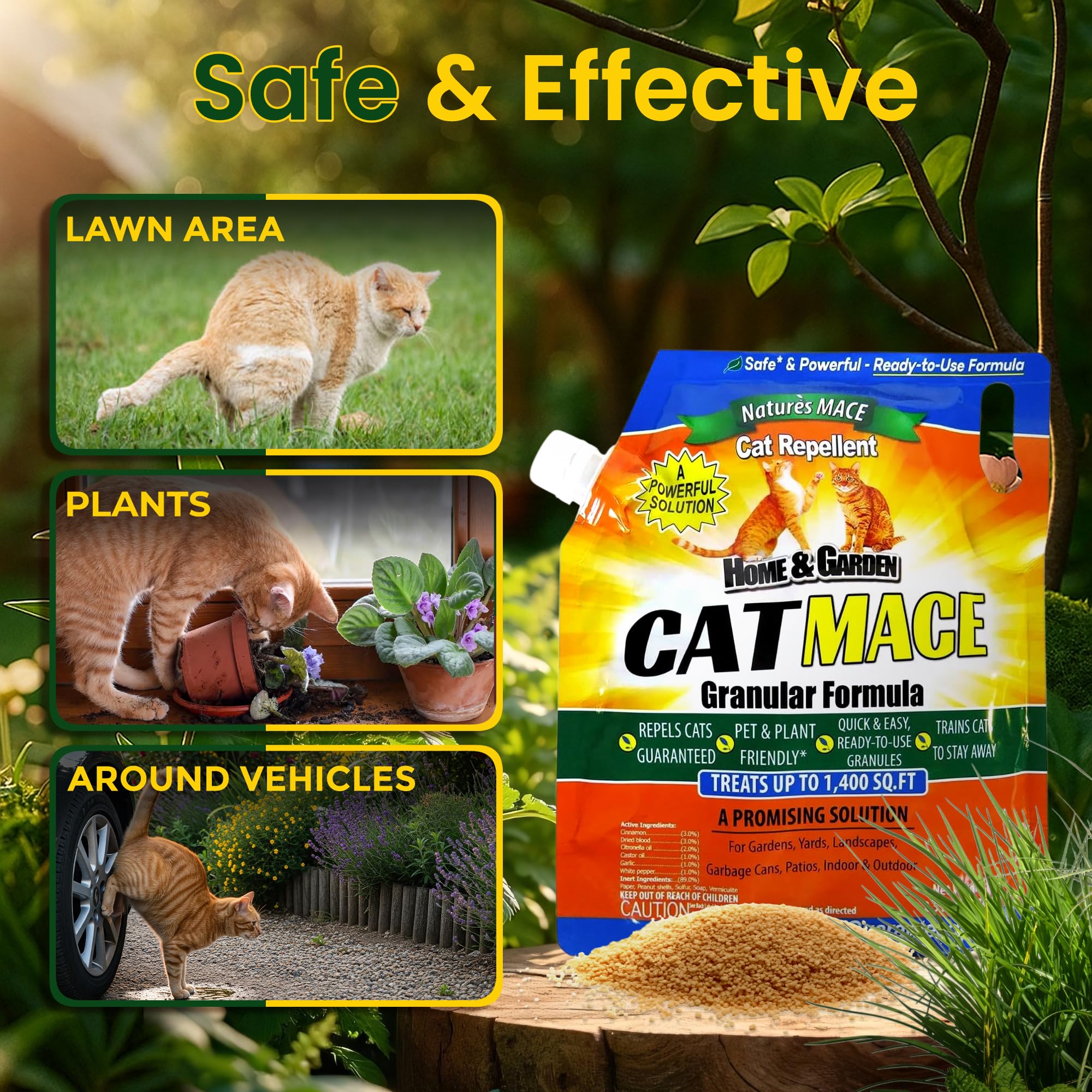Nature's MACE safe for family and pets when used as directed.