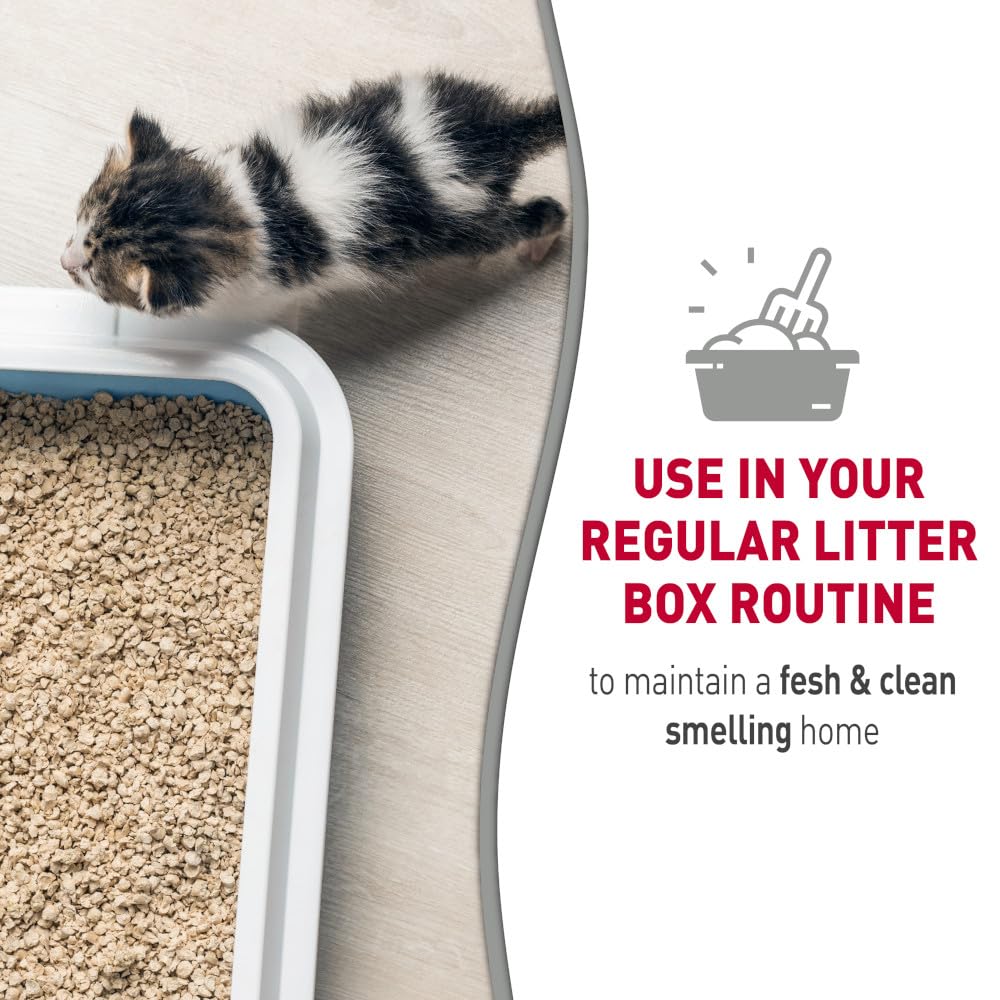 Nature’s Miracle Foam in action eliminates stubborn litter box odors.