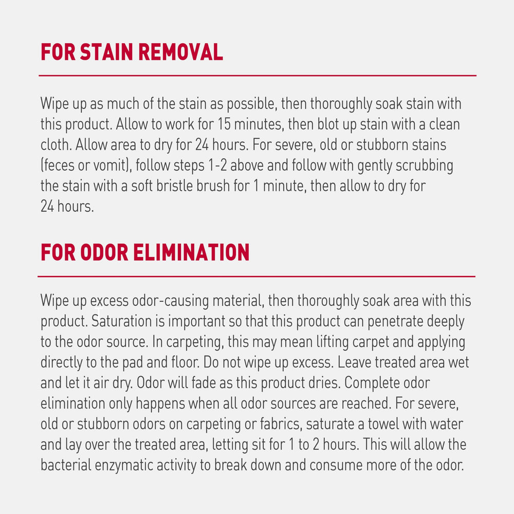 Nature's Miracle spray foam covers large areas to help discourage re-soiling after accidents.