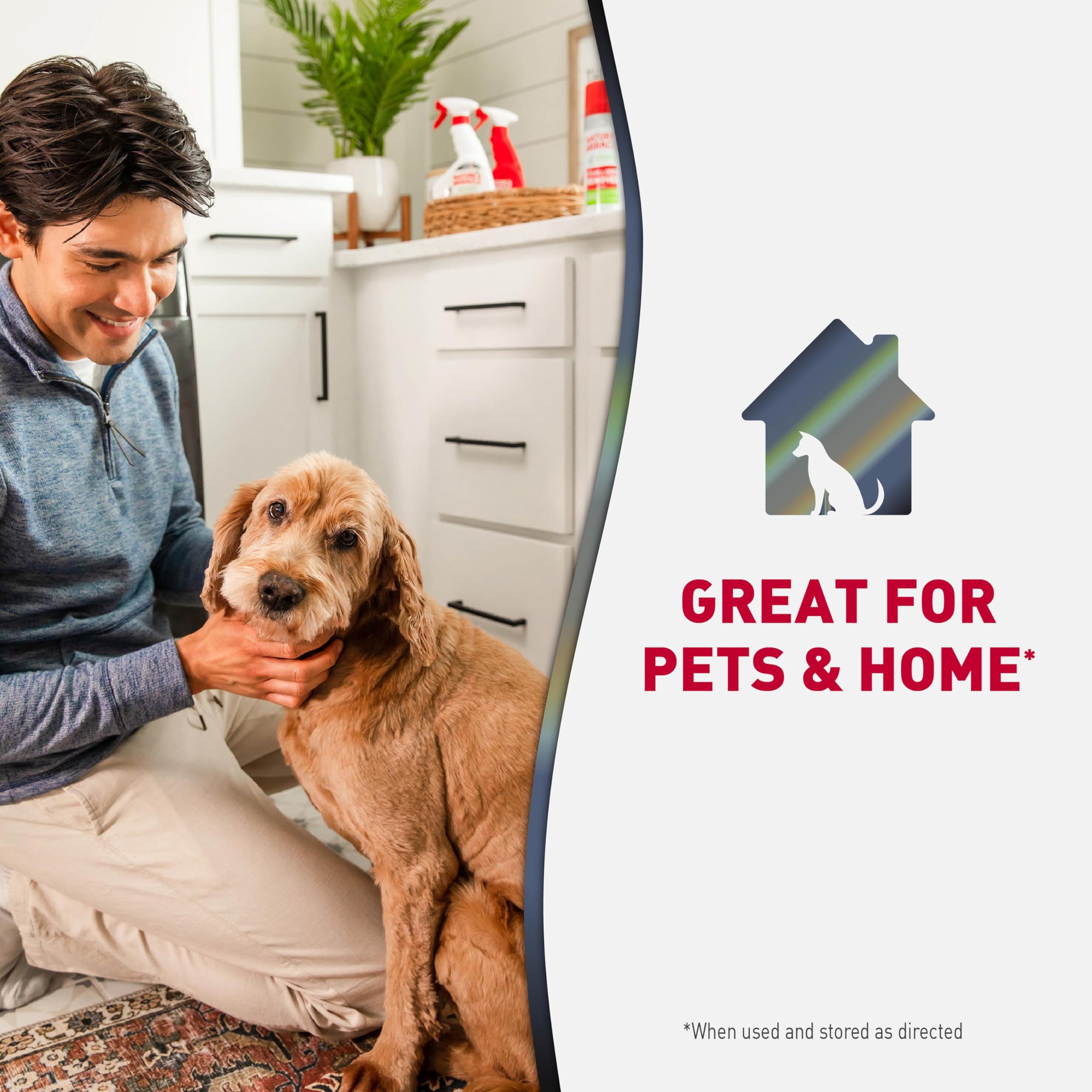 Nature's Miracle trusted brand packaging signals reliable pet mess cleanup.