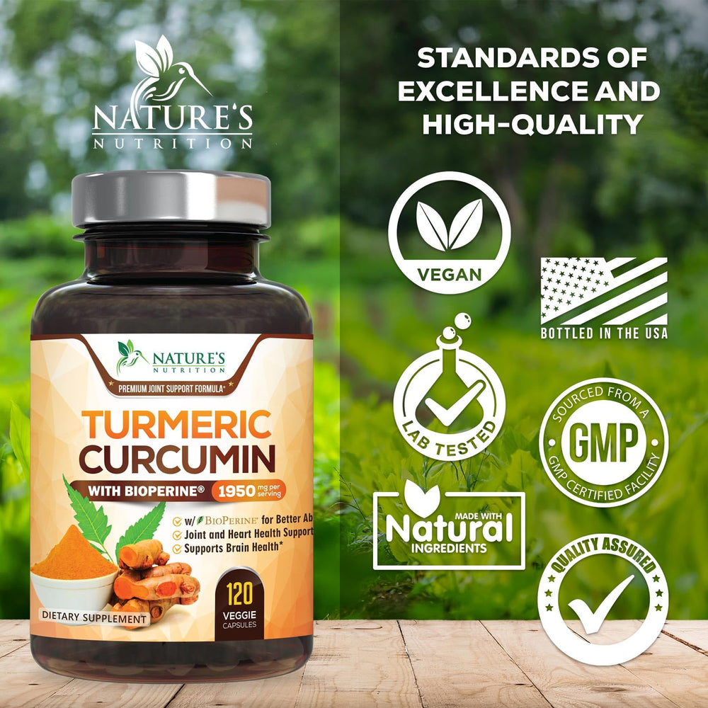 Nature's Nutrition Bioperine-black-pepper extract boosts absorption in capsules.