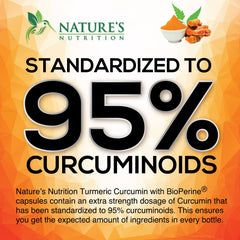 Nature's Nutrition bottle side-view highlights BioPerine for absorption.