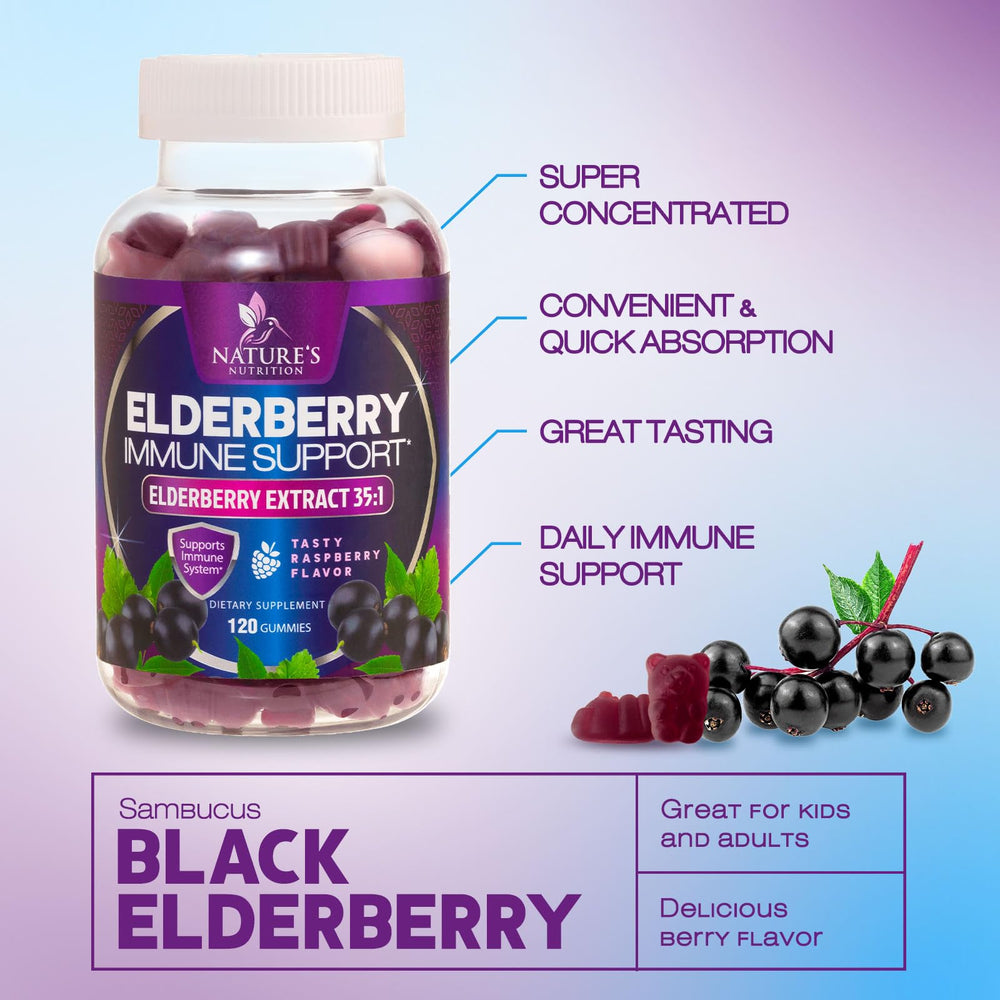 Nature's Nutrition Elderberry Gummies third-party tested for quality.