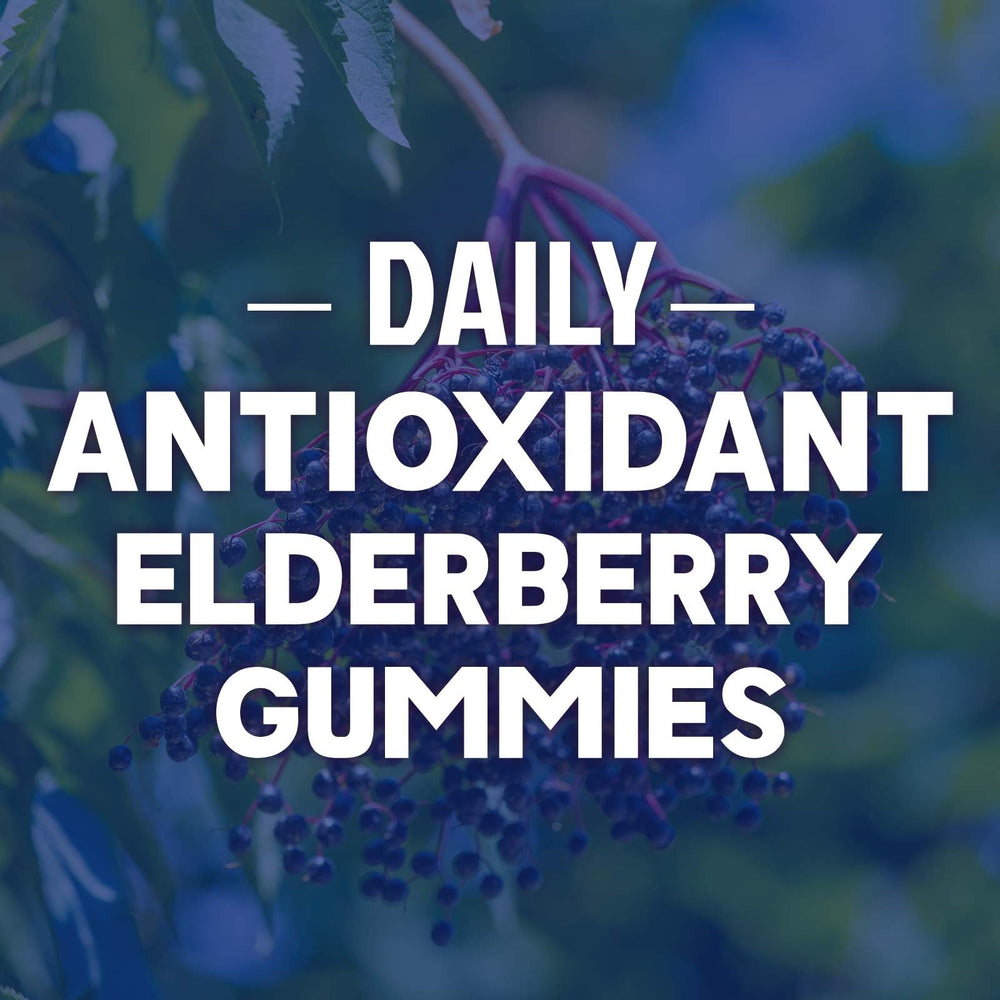 Nature's Nutrition Elderberry Gummies with vitamin C, D3, and zinc illustrate immune support blend