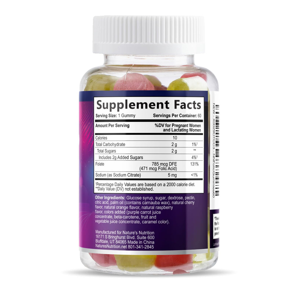  cgmp seal on Nature's Nutrition Folic Acid Gummies product photo