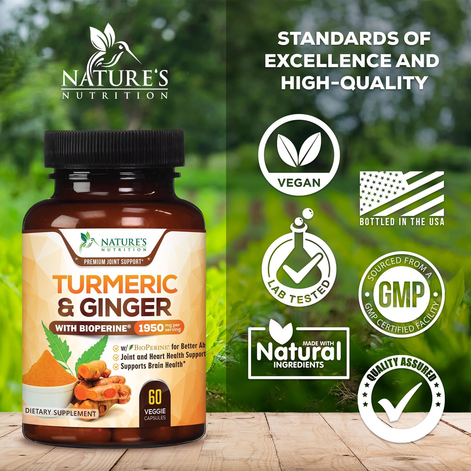 Nature's Nutrition ginger roots highlighting natural flavor and warmth