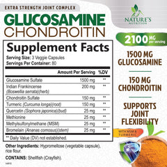 Nature's Nutrition capsules close-up showing triple-strength formula for joint health.