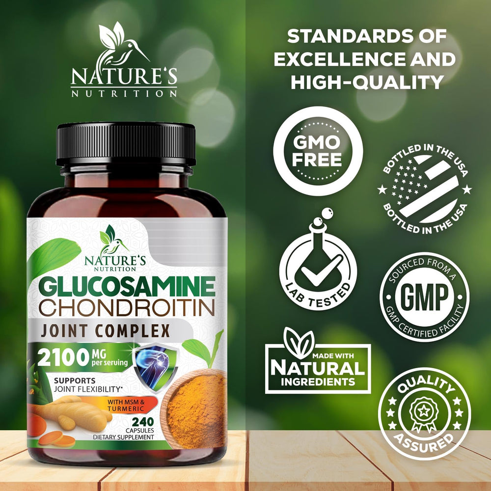 Nature's Nutrition label highlights triple-strength joint support ingredients.