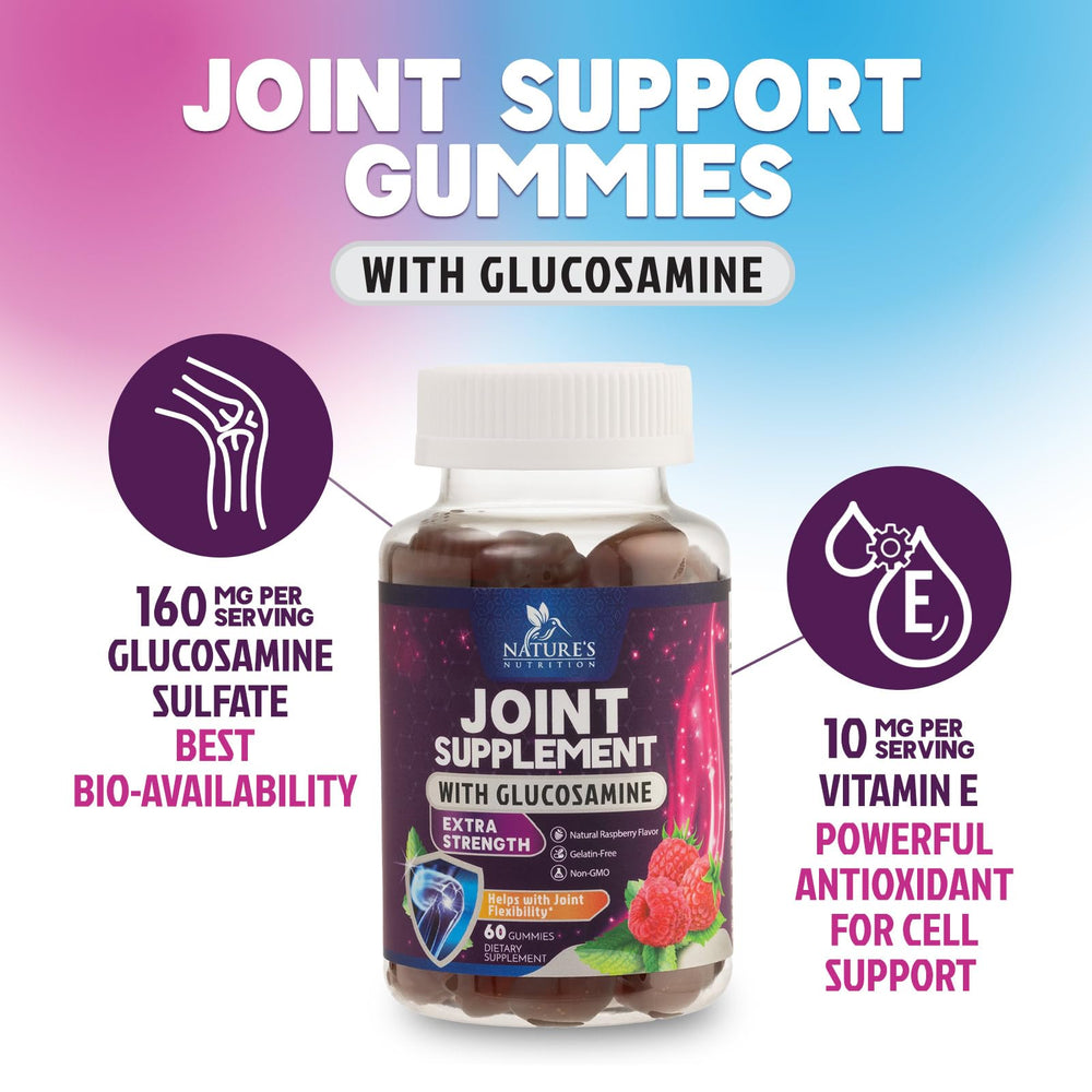 Nature's Nutrition glucosamine and vitamin E blend supports joints.