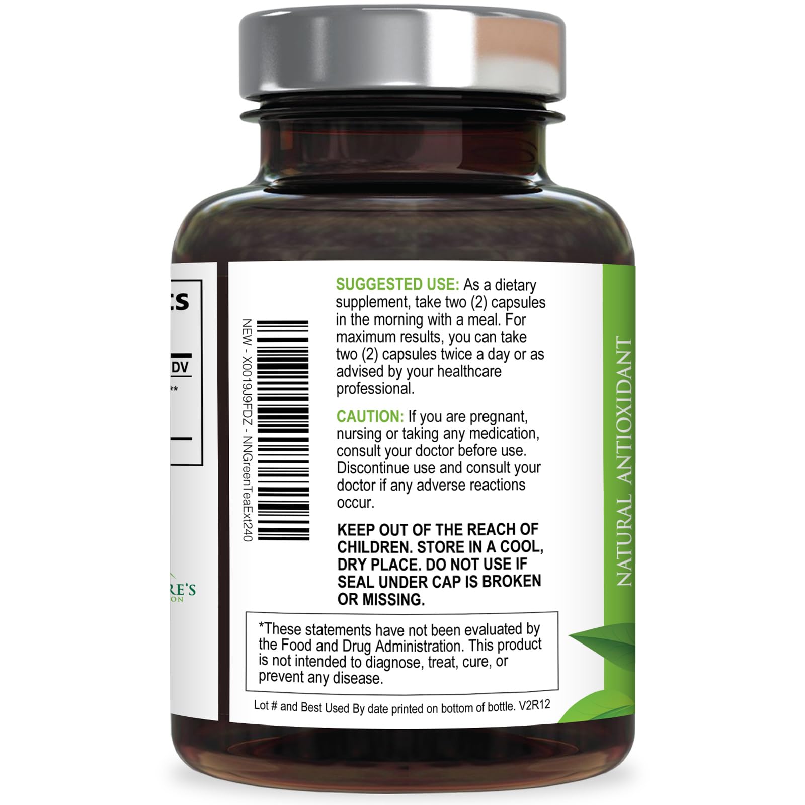 Nature's Nutrition green tea extract science brief graphic illustrating antioxidant benefits