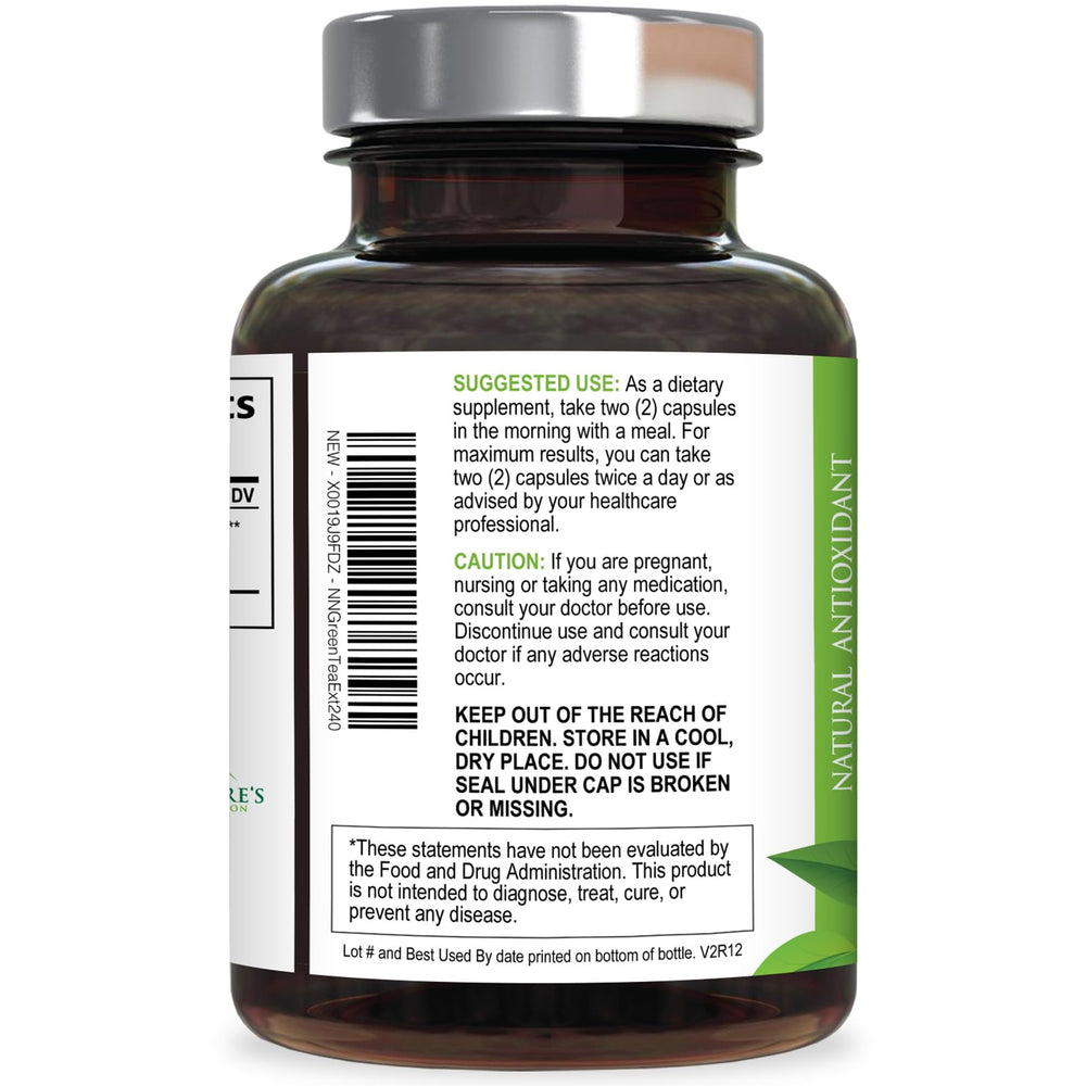 Nature's Nutrition green tea extract science brief graphic illustrating antioxidant benefits