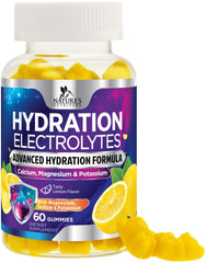 Nature's Nutrition Hydration Gummies lemon bottle for convenient daily hydration.