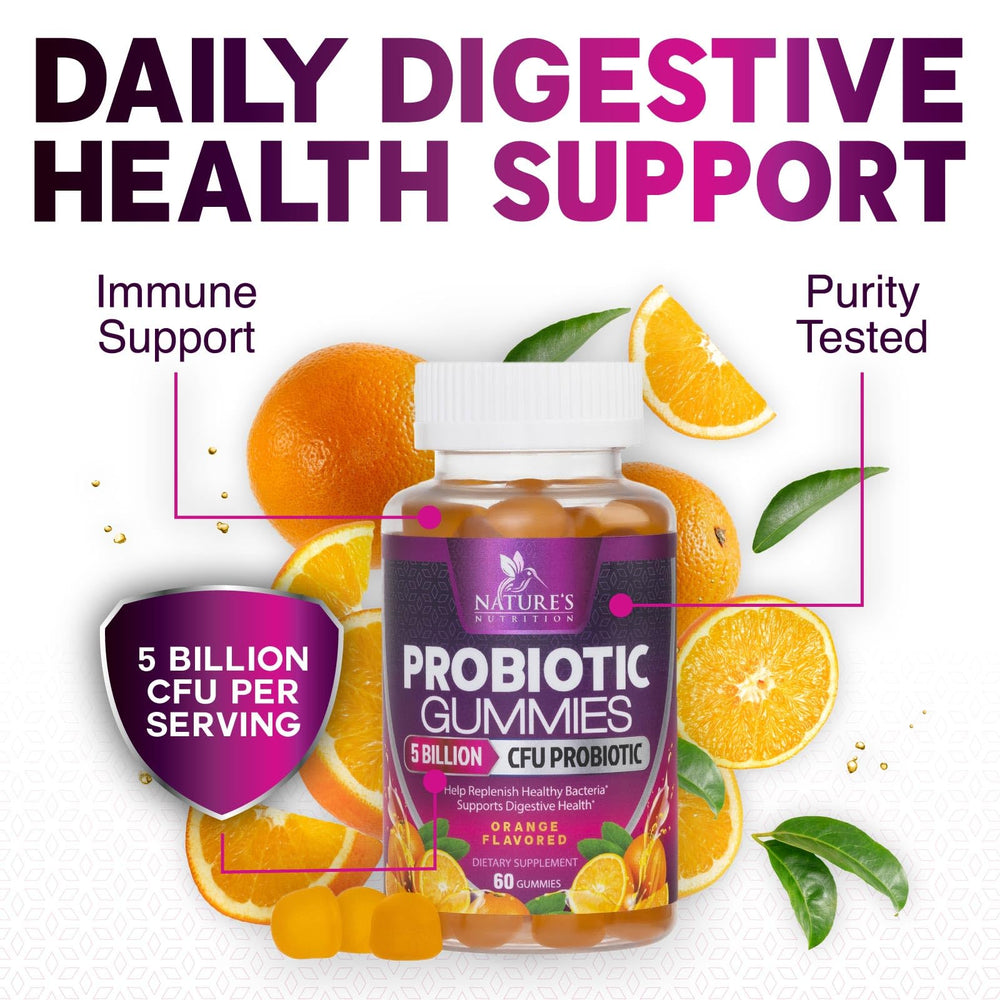 Nature's Nutrition immune-support gummies emphasizing gut-immune connection.