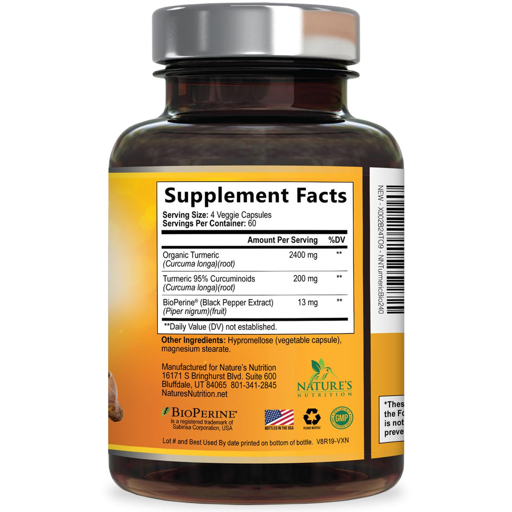 Nature's Nutrition joint support capsules arranged on shelf