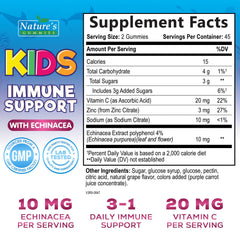 Nature's Nutrition Kids Immune Gummies close-up highlighting chewy texture for kids
